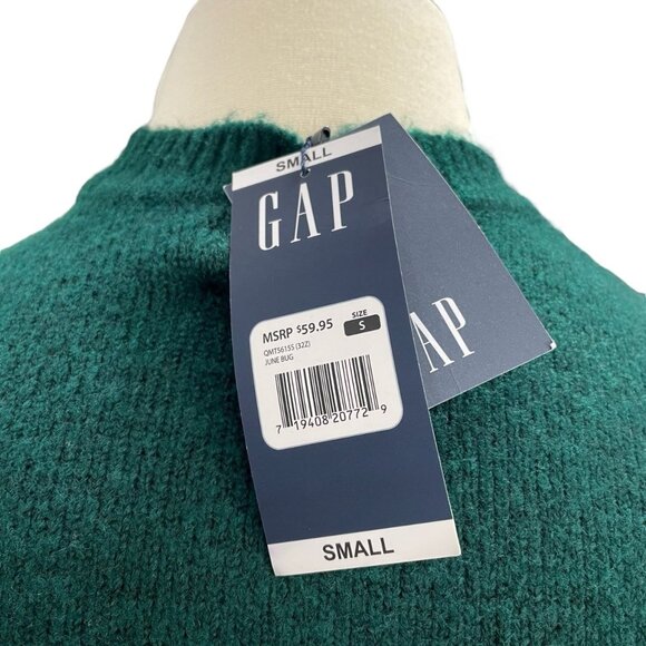 Gap Green Sweater NWT Soft Knit Minimalist Y2K Cozy Core Style Small Clean Fit - Picture 4 of 11
